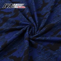 Moisture Wicking polyester knitted brushed special stretchy printed jersey blue DTY fabric for garment