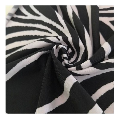 96% Polyester 4% Spandex Printed Fdy Fabric Leaves Print Pattern Knitted Weft Cloth